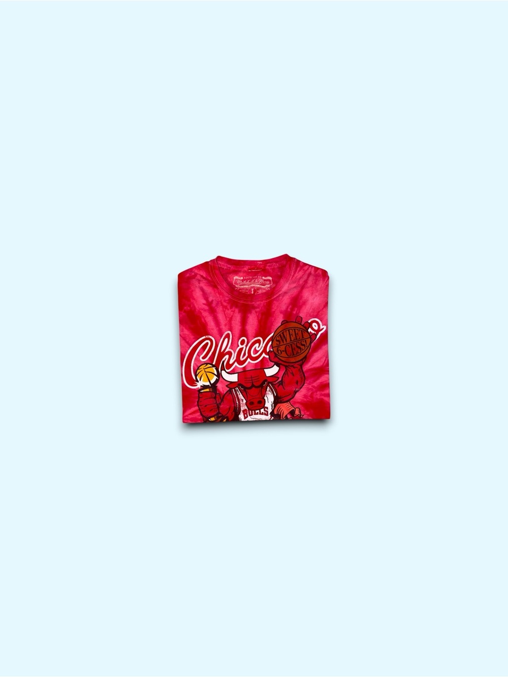 Chicago Bulls 6 time NBA world champs Mitchell & Ness tie dye t-shirt red